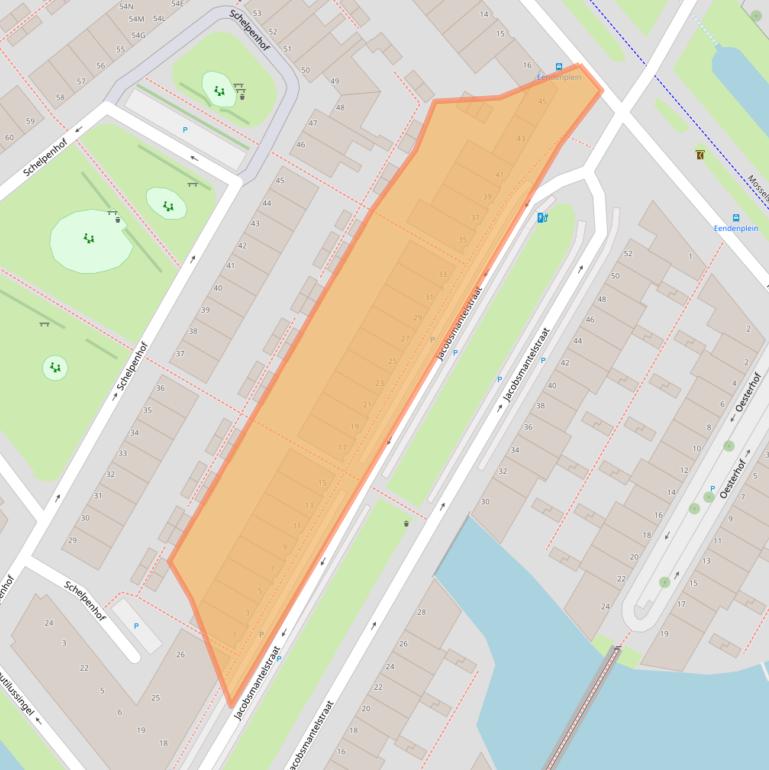 Kaart van postcodegebied 2492SL.