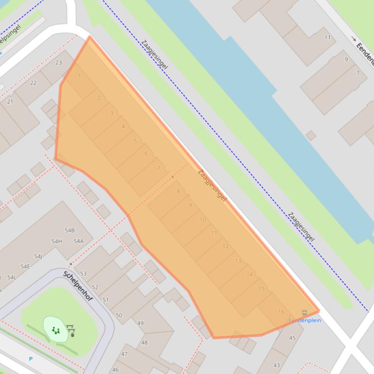 Kaart van postcodegebied 2492SM.