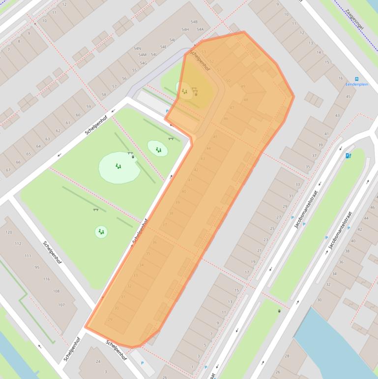 Kaart van postcodegebied 2492ST.