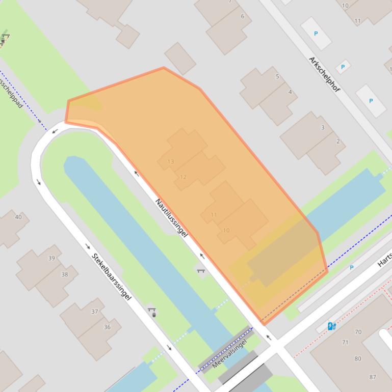 Kaart van postcodegebied 2492SZ.