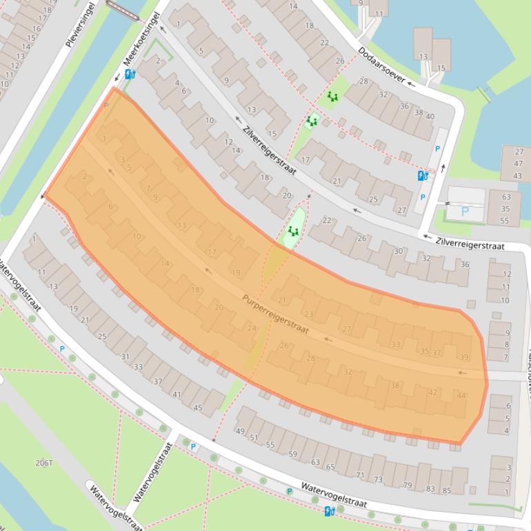 Kaart van postcodegebied 2492TD.