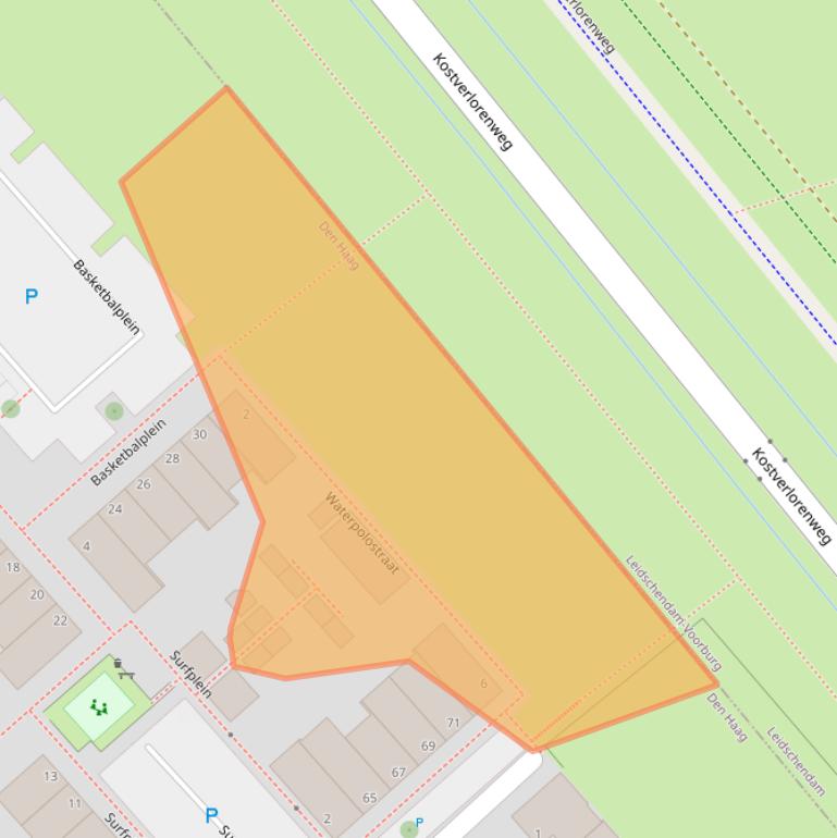 Kaart van postcodegebied 2492VD.