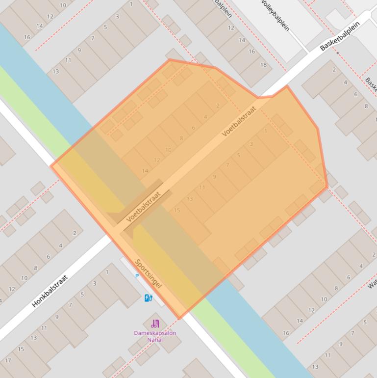 Kaart van postcodegebied 2492VJ.