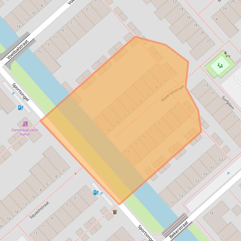 Kaart van postcodegebied 2492VK.