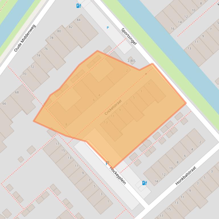 Kaart van postcodegebied 2492VN.