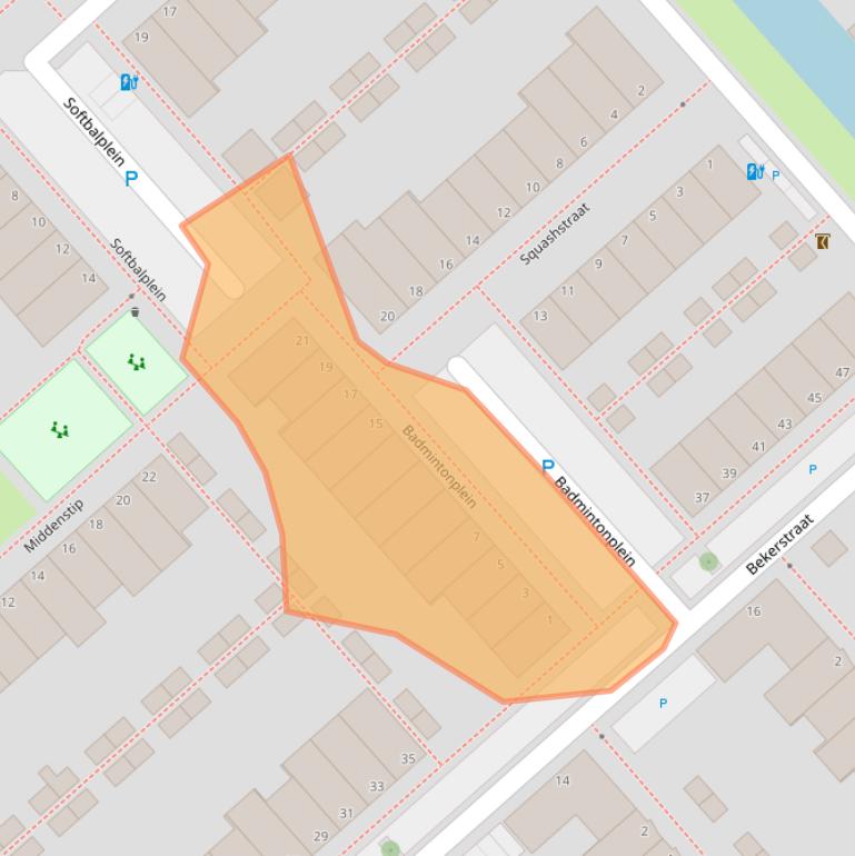 Kaart van postcodegebied 2492VS.