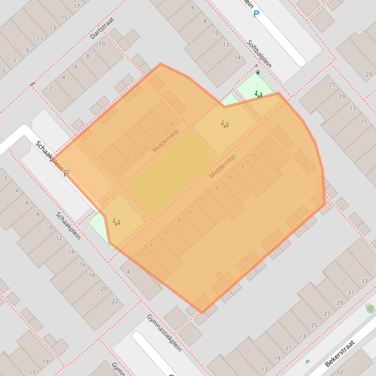 Kaart van postcodegebied 2492VT.