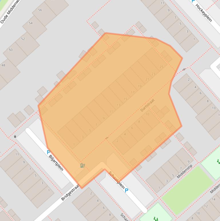 Kaart van postcodegebied 2492VV.