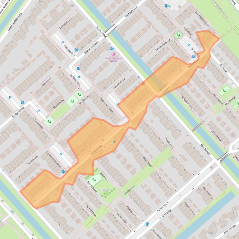 Kaart van postcodegebied 2492WD.