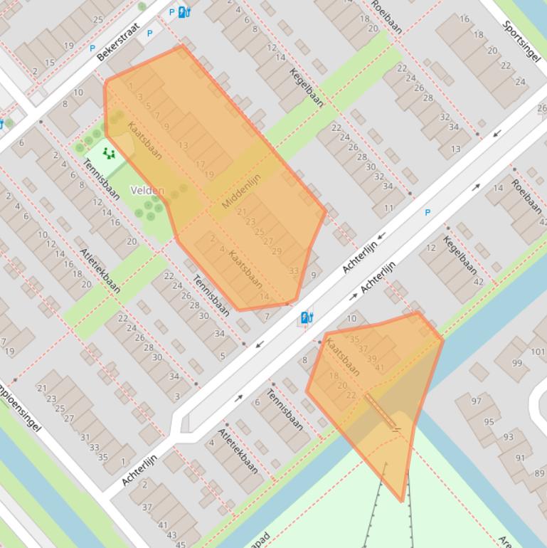 Kaart van postcodegebied 2492WN.