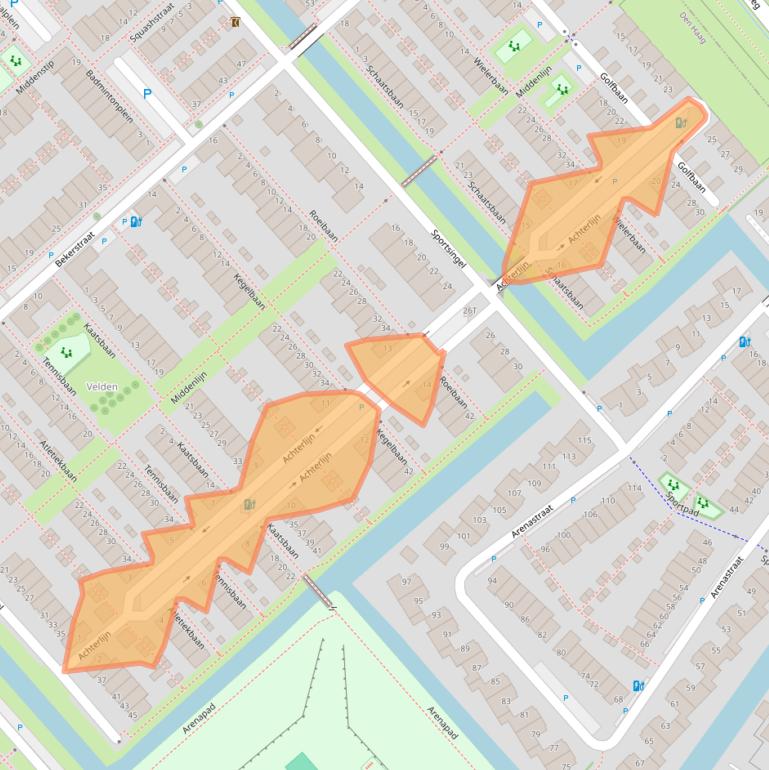 Kaart van postcodegebied 2492WS.