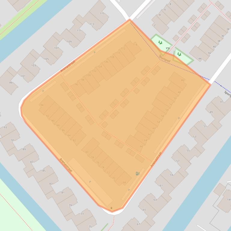 Kaart van postcodegebied 2492XA.