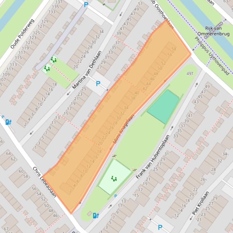 Kaart van postcodegebied 2493AH.