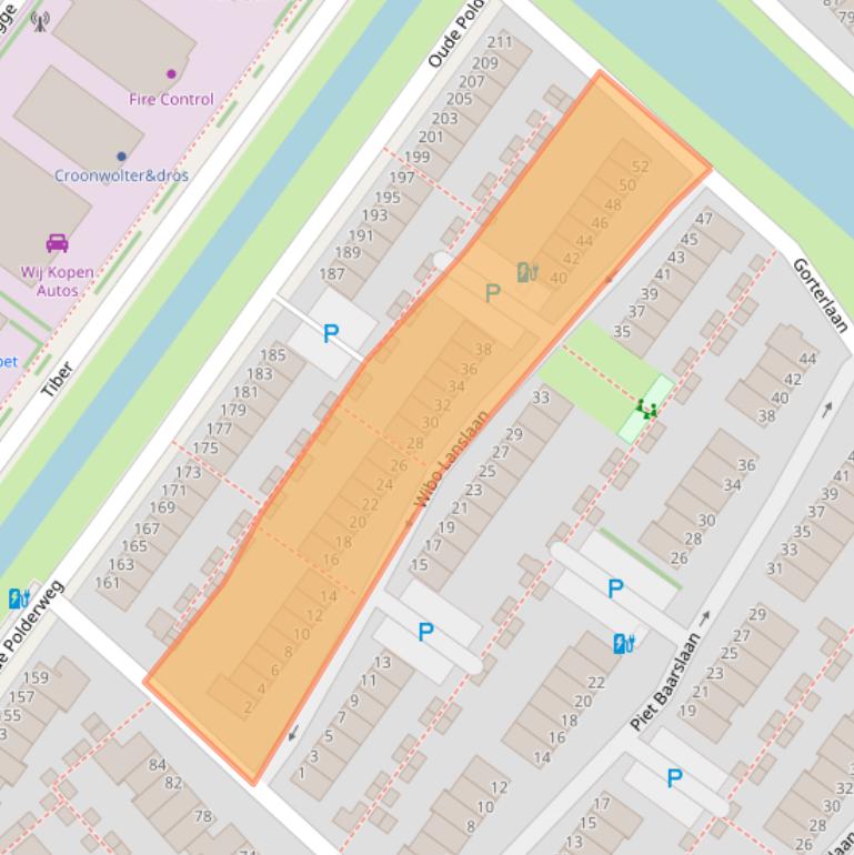 Kaart van postcodegebied 2493AL.