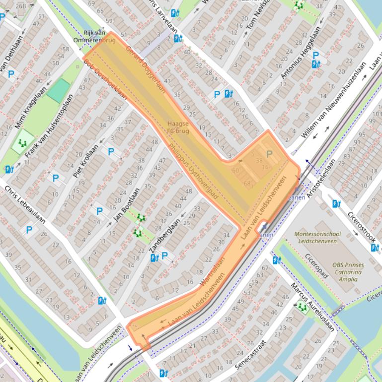 Kaart van postcodegebied 2493BA.