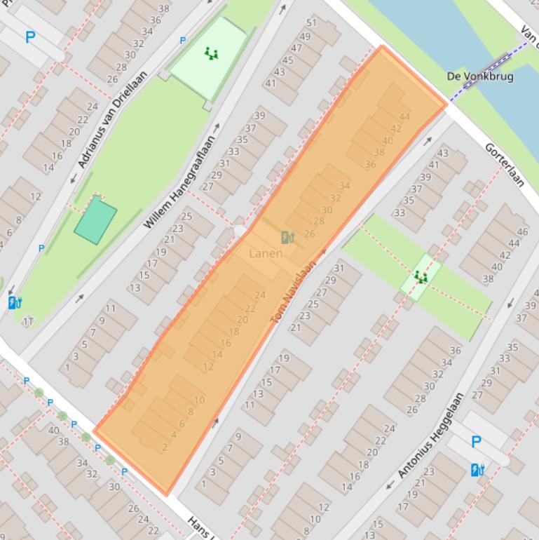 Kaart van postcodegebied 2493BN.