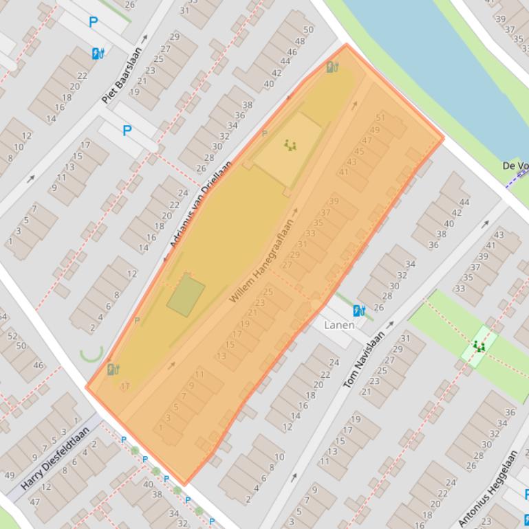 Kaart van postcodegebied 2493BP.