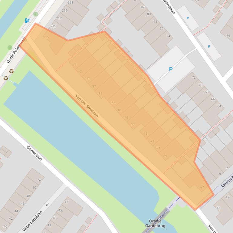 Kaart van postcodegebied 2493BZ.