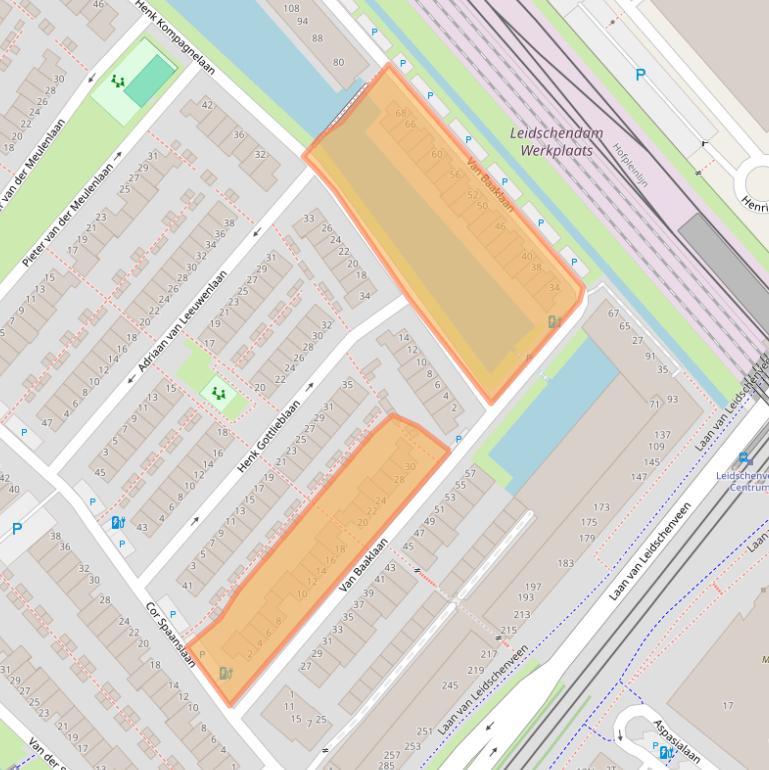 Kaart van postcodegebied 2493CG.