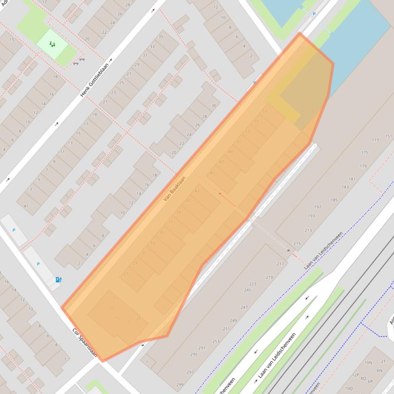 Kaart van postcodegebied 2493CS.