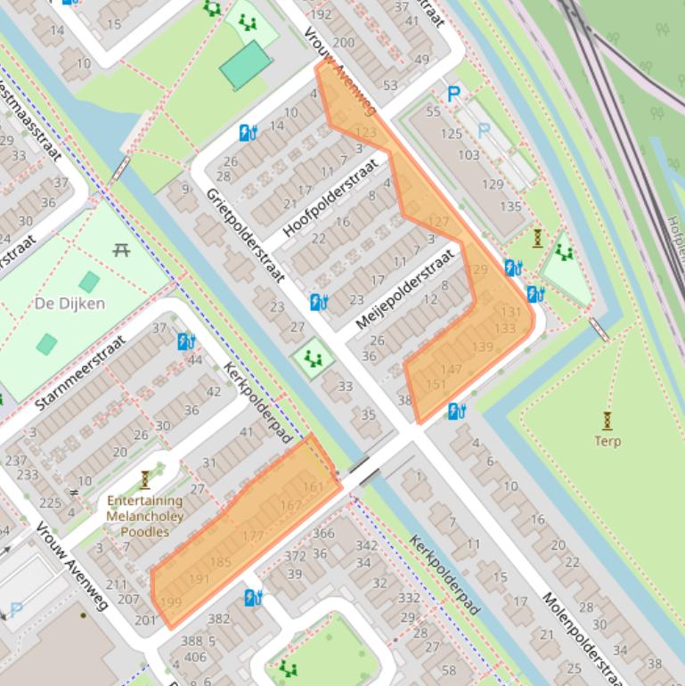 Kaart van postcodegebied 2493WT.