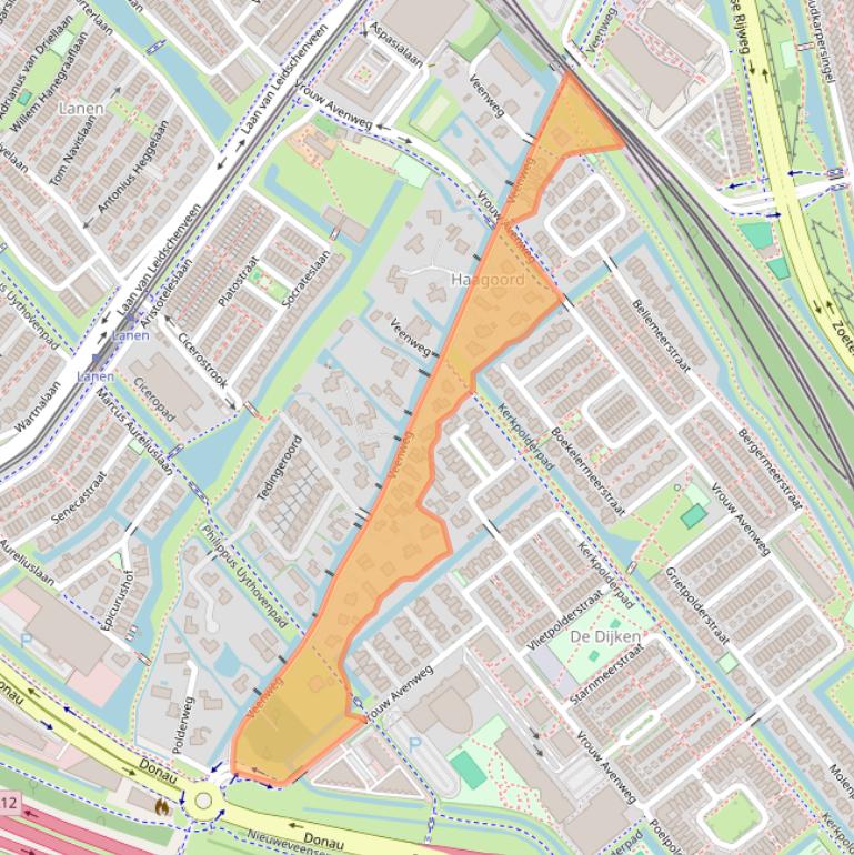 Kaart van postcodegebied 2493ZB.
