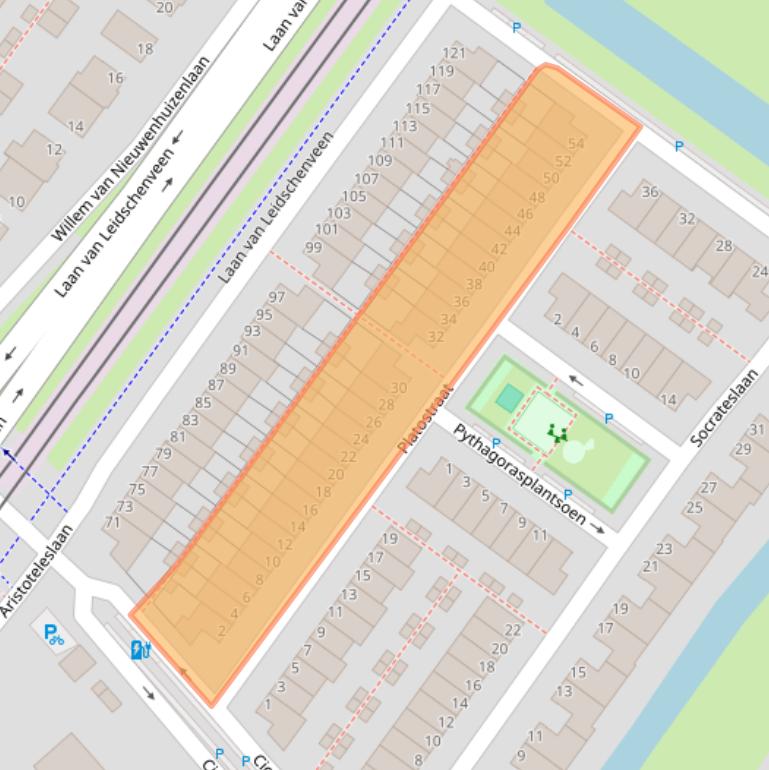 Kaart van postcodegebied 2493ZP.