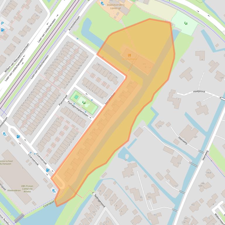 Kaart van postcodegebied 2493ZV.