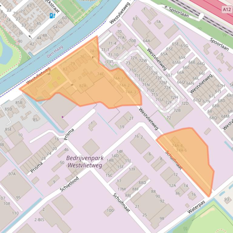 Kaart van postcodegebied 2495AB.