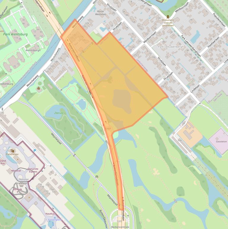 Kaart van postcodegebied 2495AE.