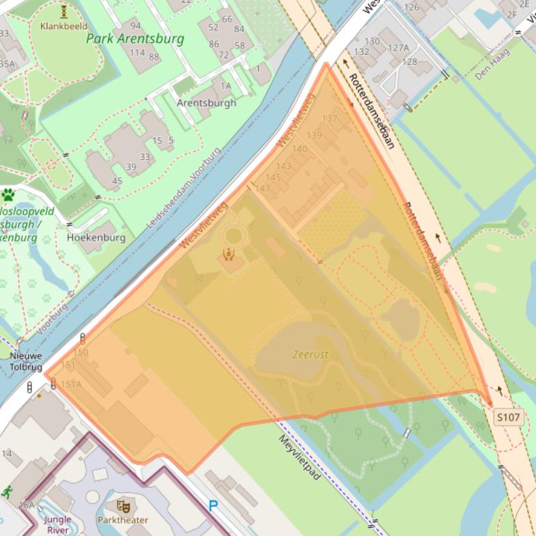 Kaart van postcodegebied 2495AG.