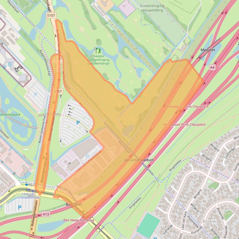 Kaart van postcodegebied 2495AJ.