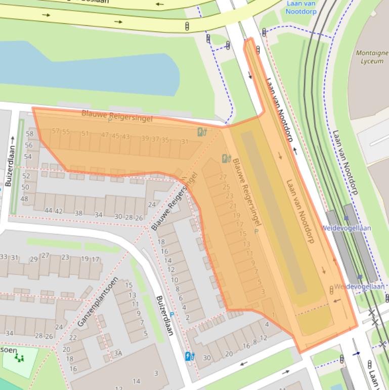 Kaart van postcodegebied 2496HA.