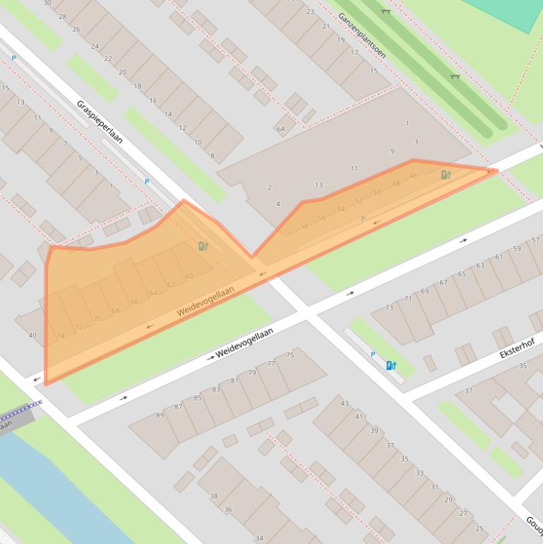 Kaart van postcodegebied 2496HL.