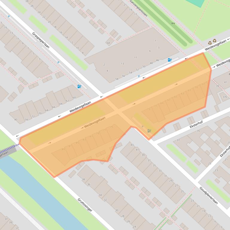 Kaart van postcodegebied 2496HN.