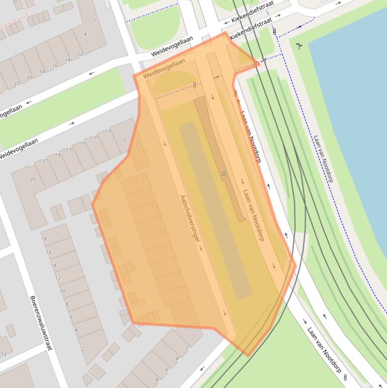 Kaart van postcodegebied 2496HP.