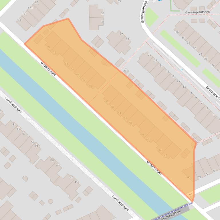 Kaart van postcodegebied 2496HX.