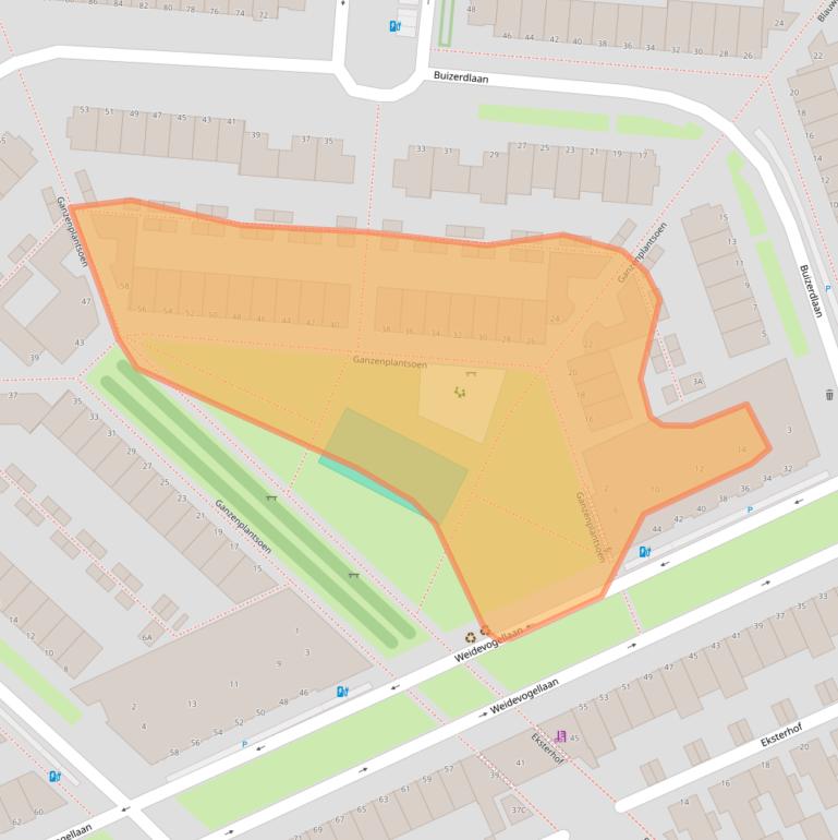 Kaart van postcodegebied 2496HZ.