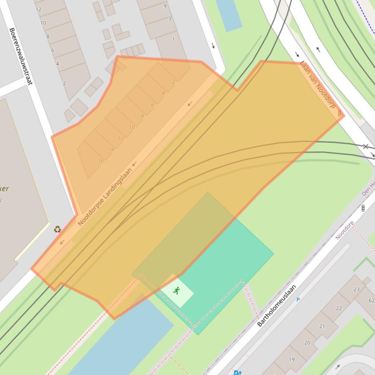 Kaart van postcodegebied 2496LB.