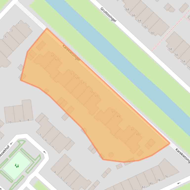 Kaart van postcodegebied 2496LG.