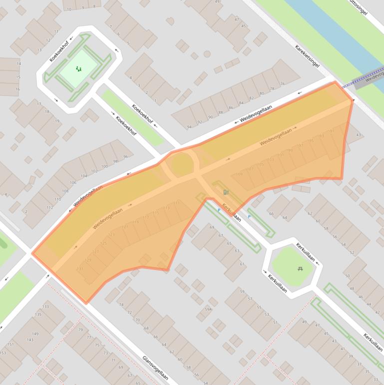 Kaart van postcodegebied 2496LK.