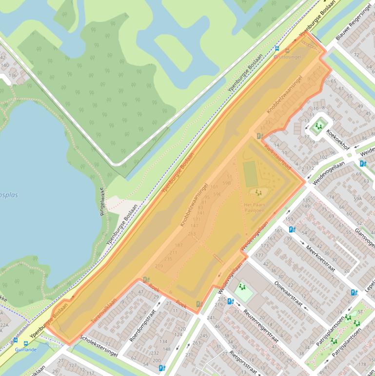 Kaart van postcodegebied 2496LN.