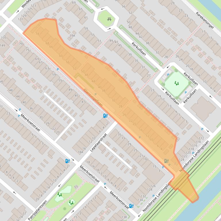 Kaart van postcodegebied 2496LR.