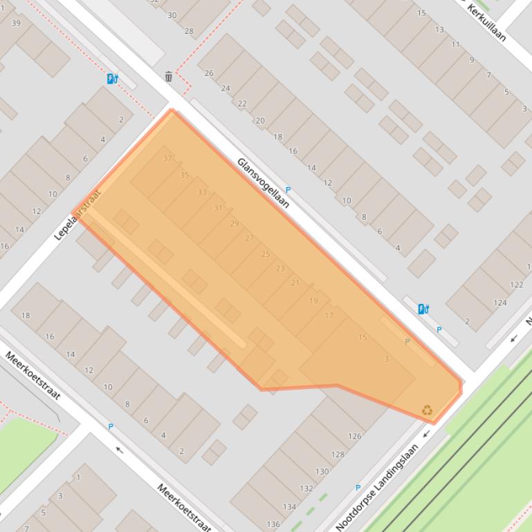 Kaart van postcodegebied 2496LS.