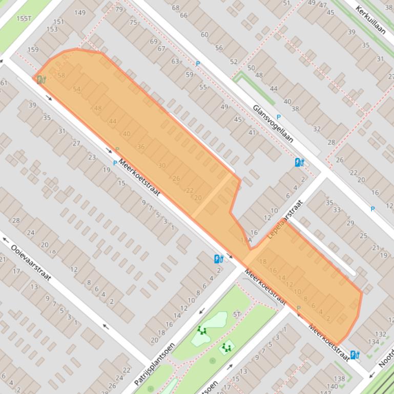 Kaart van postcodegebied 2496LV.