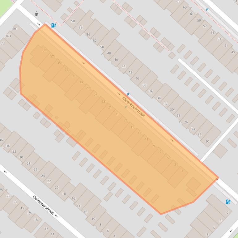 Kaart van postcodegebied 2496LW.