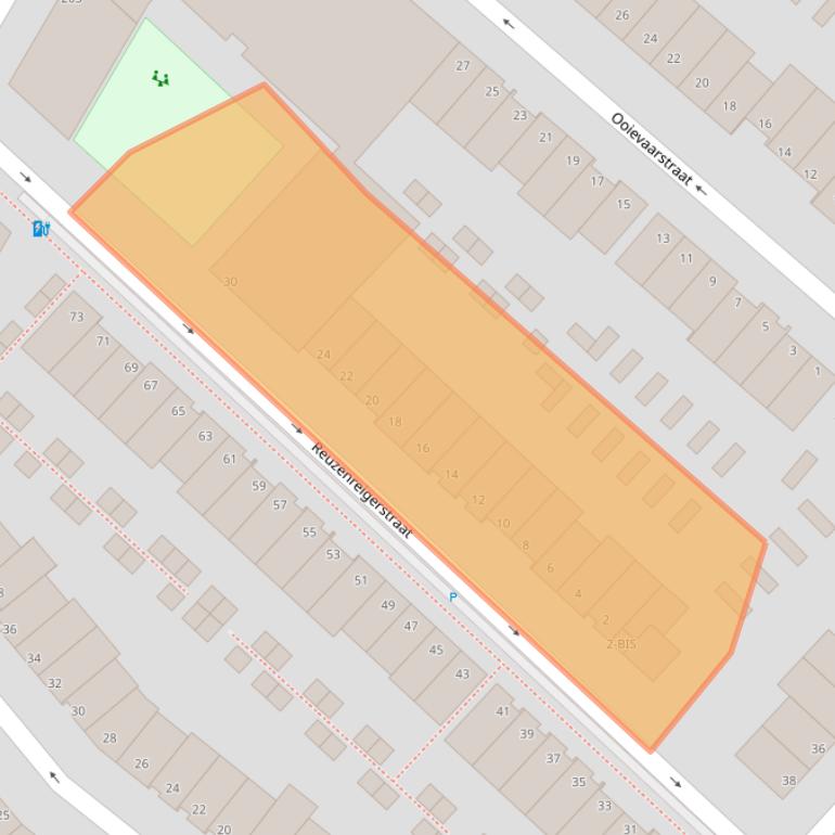 Kaart van postcodegebied 2496MD.