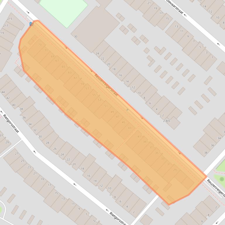 Kaart van postcodegebied 2496MG.