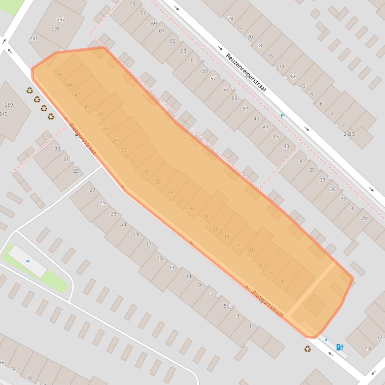 Kaart van postcodegebied 2496ML.
