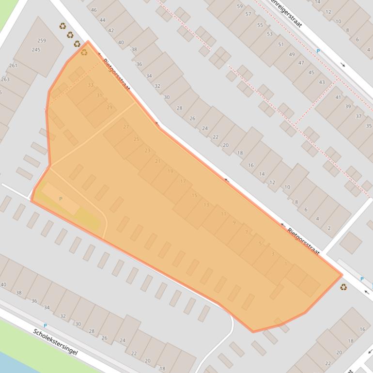 Kaart van postcodegebied 2496MN.
